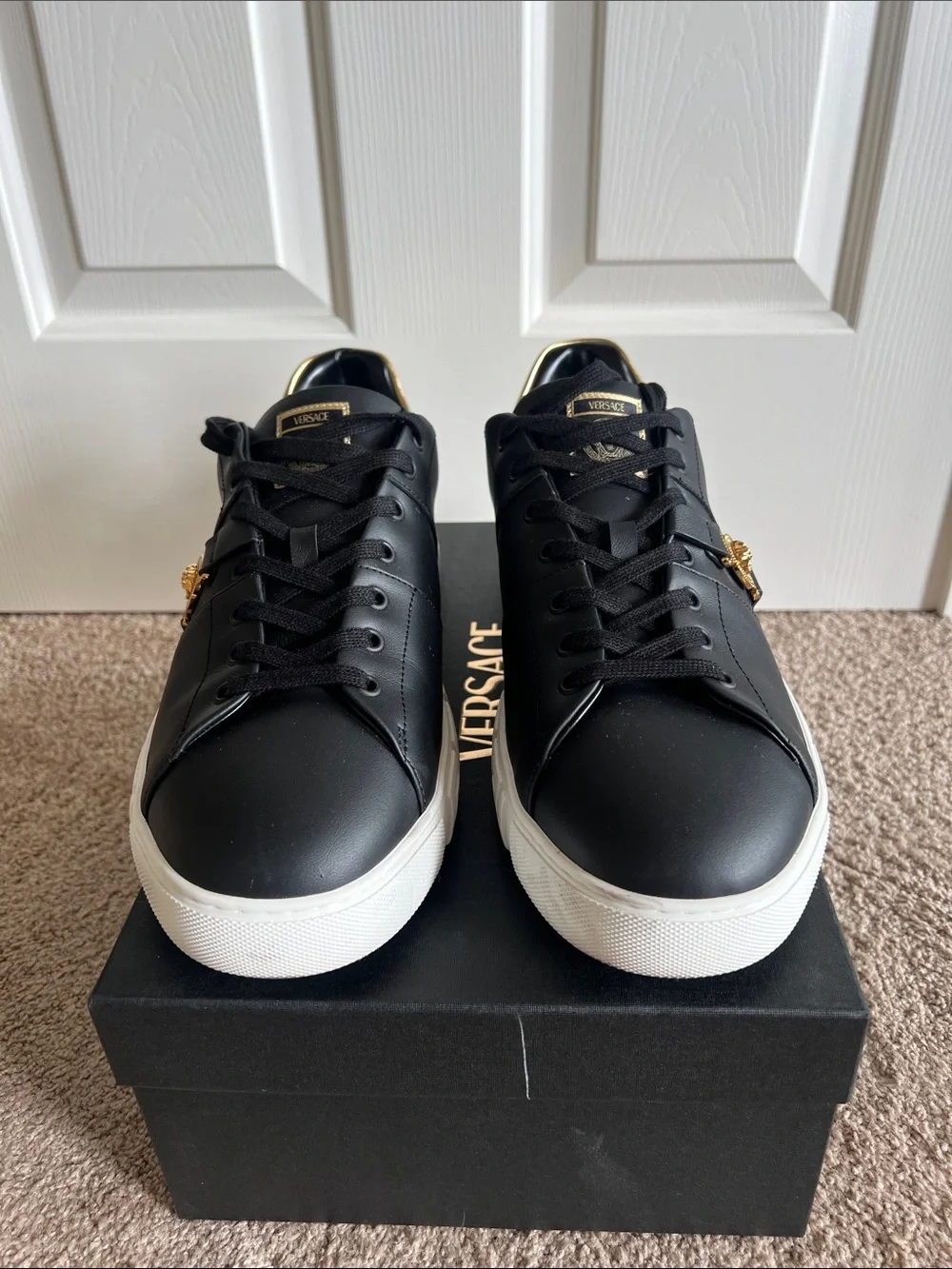 Greca Leather Sneakers